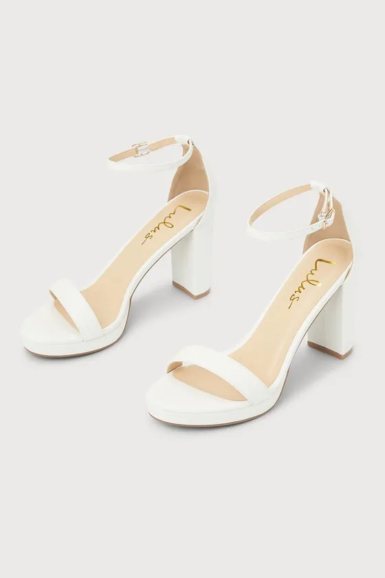 Kinsella White Platform Ankle Strap High Heels sold by Lulus product image thumbnail 2