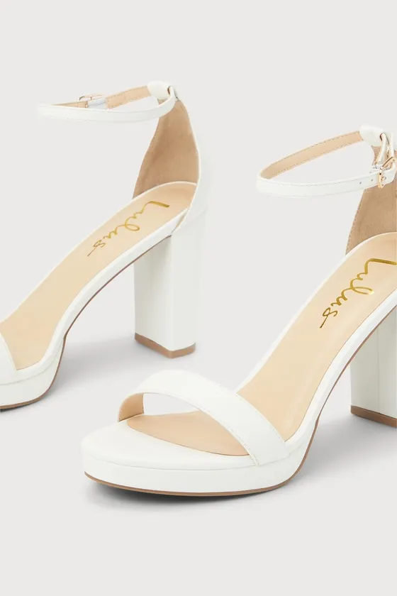 Kinsella White Platform Ankle Strap High Heels sold by Lulus product image thumbnail 4