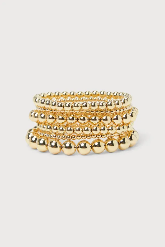 Aesthetic Intentions Gold Beaded Bracelet Set sold by Lulus product image thumbnail 2