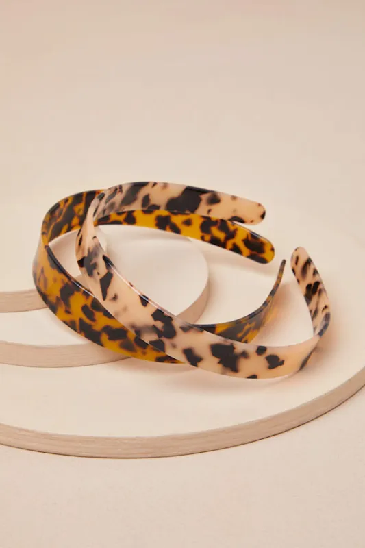 Idira Brown and Beige Leopard 2-Piece Headband Set sold by Lulus