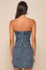 Iconic Spirit Medium Wash Denim Strapless Mini Dress sold by Lulus