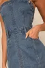 Iconic Spirit Medium Wash Denim Strapless Mini Dress sold by Lulus