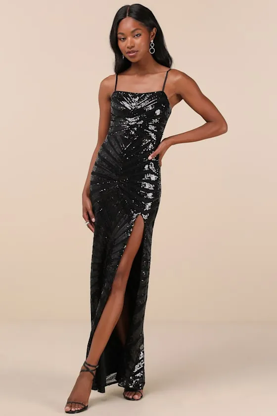 Glimmering Beauty Black Sequin Sleeveless Column Maxi Dress sold by Lulus