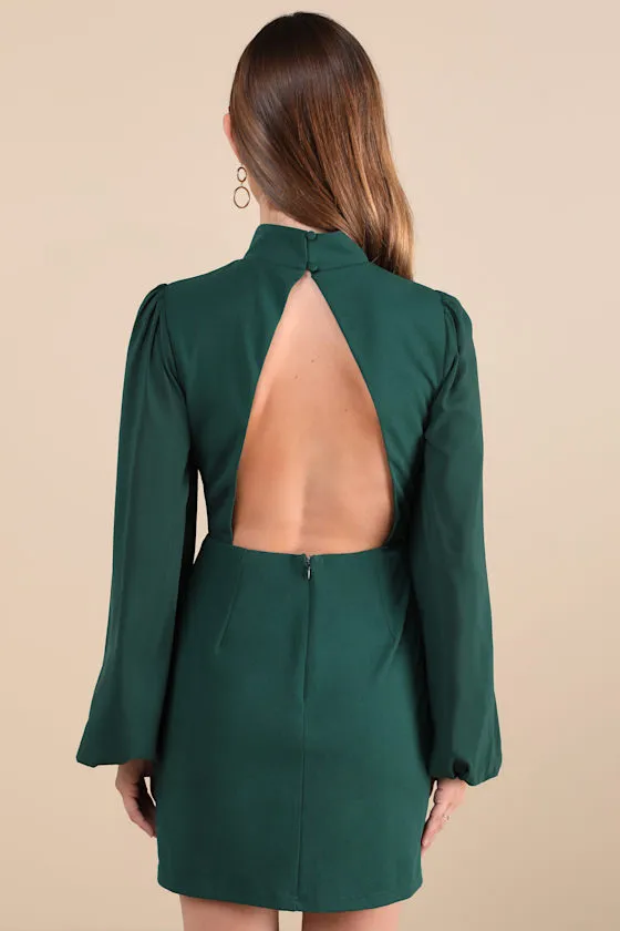 Exceptionally Flirty Green Long Sleeve Backless Mini Dress sold by Lulus product image thumbnail 4