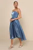 Radiant Direction Slate Blue Strapless Midi Dress With Pockets sold by Lulus
