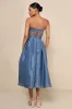 Radiant Direction Slate Blue Strapless Midi Dress With Pockets sold by Lulus