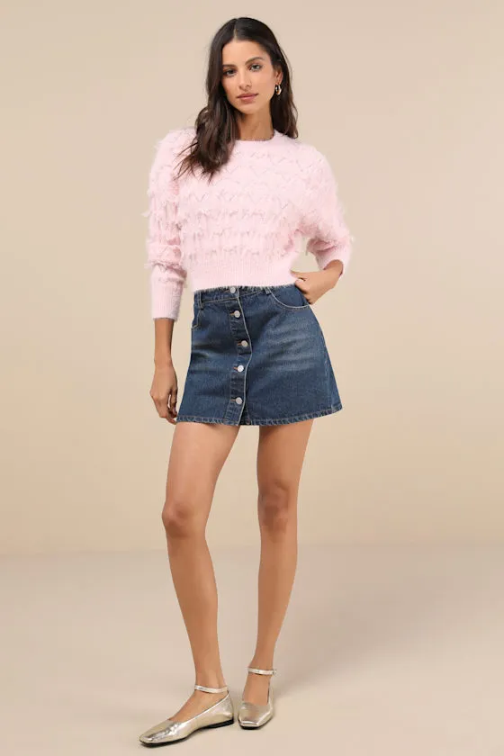 Coquette Comfort Pink Textured Long Sleeve Pullover Sweater sold by Lulus product image thumbnail 3