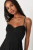 Cascading Crush Black Tiered Bustier Midi Dress sold by Lulus