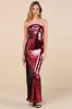Dazzling Extravagance Red Sequin Strapless Bustier Maxi Dress sold by Lulus