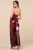 Dazzling Extravagance Red Sequin Strapless Bustier Maxi Dress sold by Lulus