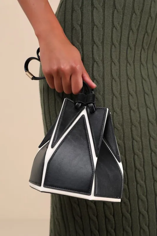 Unparalleled Style Black and White Color Block Bucket Bag sold by Lulus