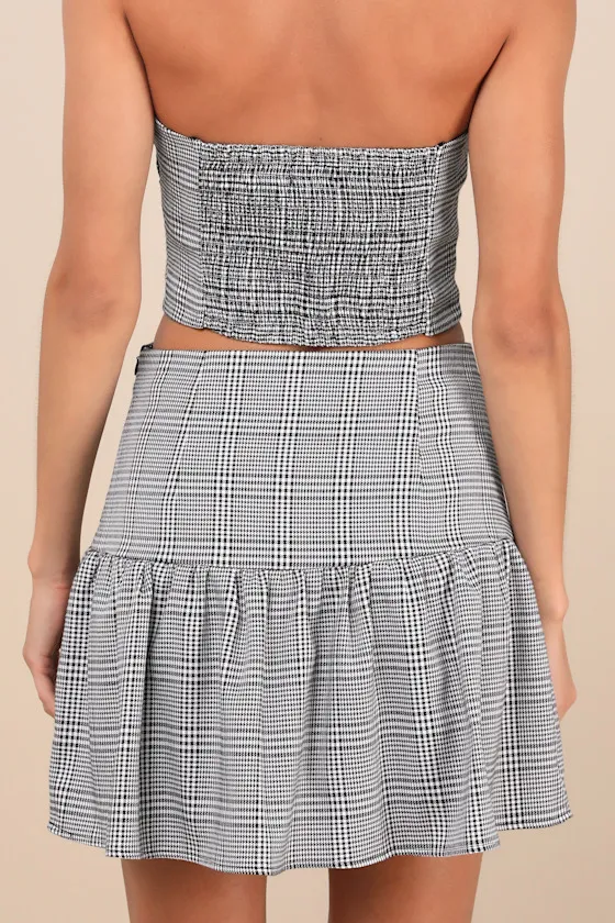 Trendy Momentum Black and White Plaid Mini Skirt sold by Lulus product image thumbnail 4
