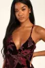 Divine Allure Burgundy Floral Burnout Velvet Midi Dress sold by Lulus
