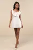 Glamorous Luxury Champagne Taffeta Bow Lace-Up Mini Dress sold by Lulus
