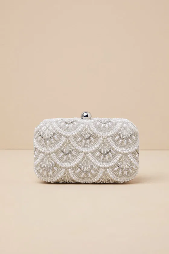 Glittering Fashion White Beaded Clutch sold by Lulus product image thumbnail 3