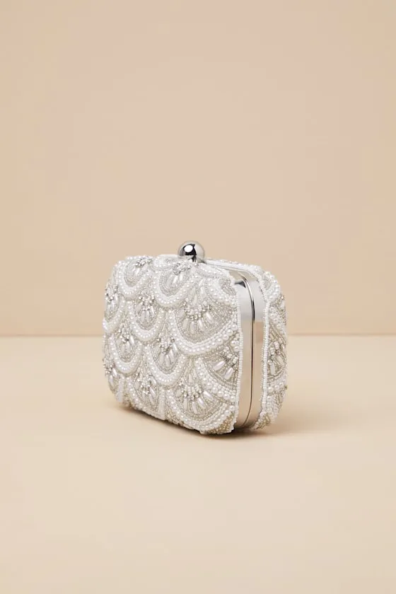 Glittering Fashion White Beaded Clutch sold by Lulus product image thumbnail 4