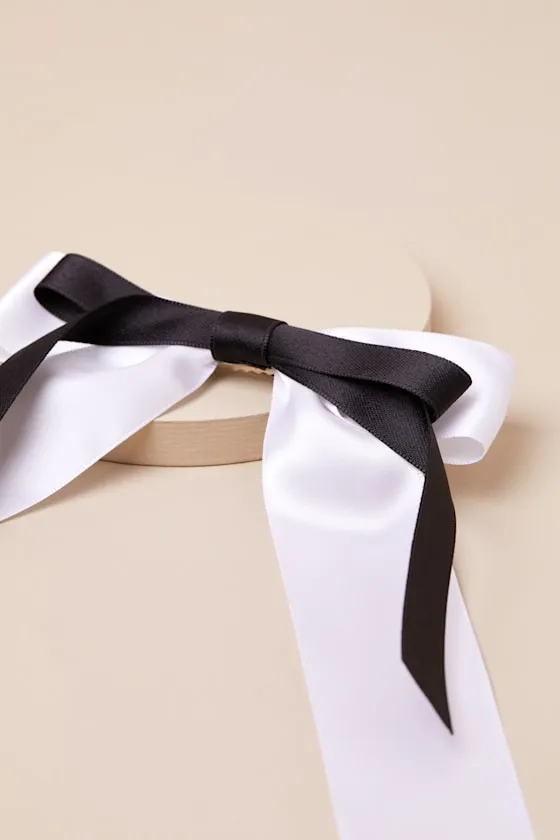Perfectly Coquette Ivory and Black Bow Hair Clip sold by Lulus product image thumbnail 3