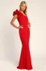 Lucette Red Sleeveless Ruffled Mermaid Maxi Dress sold by Lulus