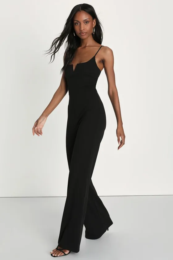 Cheers to Chic Black Sleeveless Wide-Leg Jumpsuit sold by Lulus product image thumbnail 3