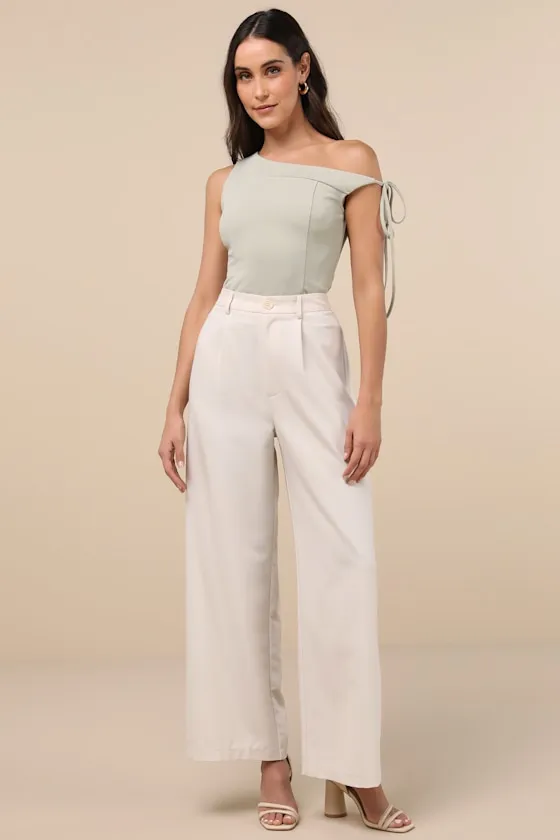 Pivotal Chicness Sage Green One-Shoulder Top sold by Lulus product image thumbnail 3