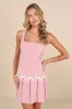 Undeniably Adorable Pink Pleated Sleeveless Bow Mini Dress sold by Lulus