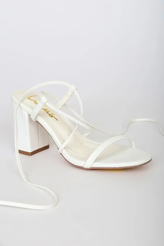 Aribaa White Lace-Up High Heel Sandals sold by Lulus product image thumbnail 2