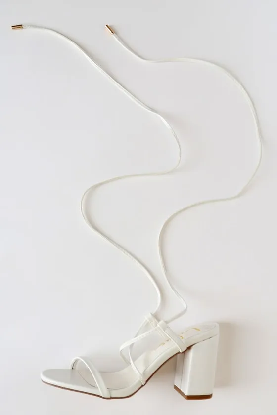 Aribaa White Lace-Up High Heel Sandals sold by Lulus product image thumbnail 3
