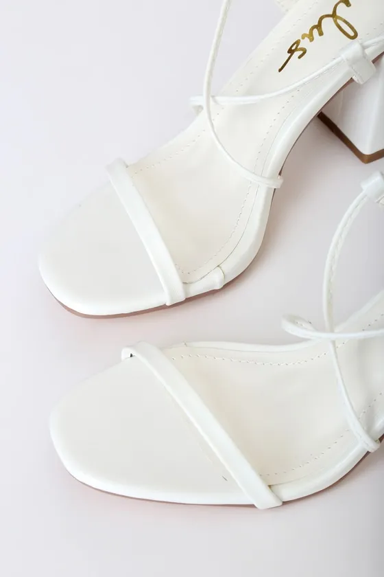 Aribaa White Lace-Up High Heel Sandals sold by Lulus product image thumbnail 4