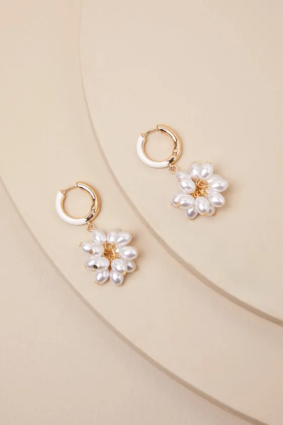 Simple Glow Ivory Pearl Cluster Earrings sold by Lulus product image thumbnail 2