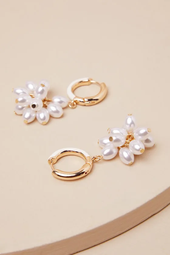 Simple Glow Ivory Pearl Cluster Earrings sold by Lulus product image thumbnail 4