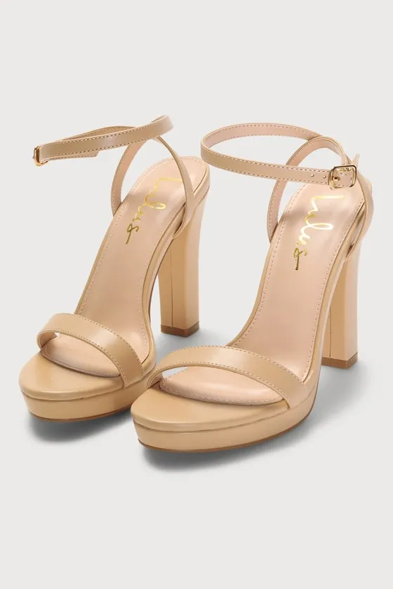 Lylaa Light Nude Platform High Heel Sandals sold by Lulus product image thumbnail 3