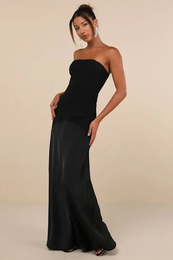 Compelling Style Black Strapless A-Line Maxi Dress sold by Lulus product image thumbnail 2
