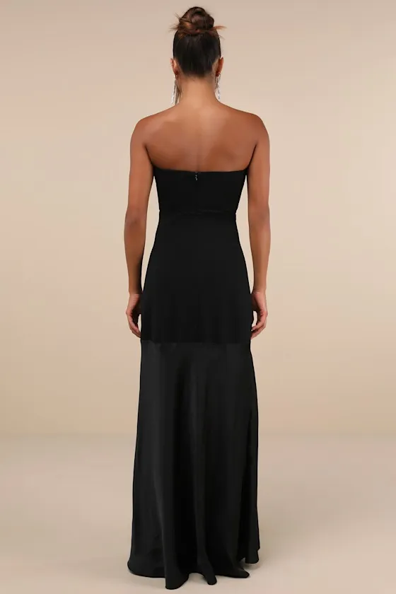Compelling Style Black Strapless A-Line Maxi Dress sold by Lulus product image thumbnail 3