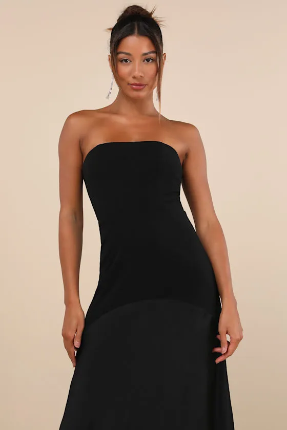 Compelling Style Black Strapless A-Line Maxi Dress sold by Lulus product image thumbnail 4