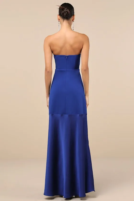 Compelling Style Royal Blue Strapless A-Line Maxi Dress sold by Lulus product image thumbnail 2