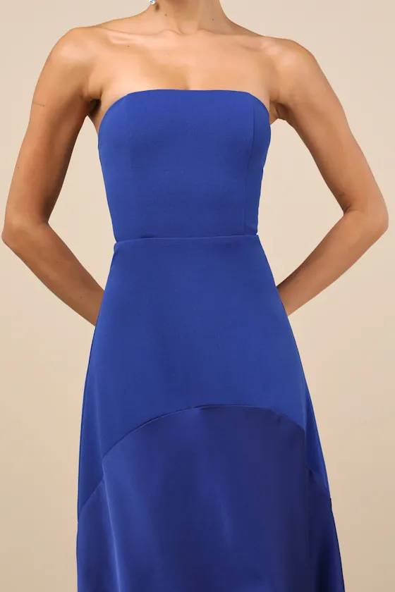 Compelling Style Royal Blue Strapless A-Line Maxi Dress sold by Lulus product image thumbnail 4