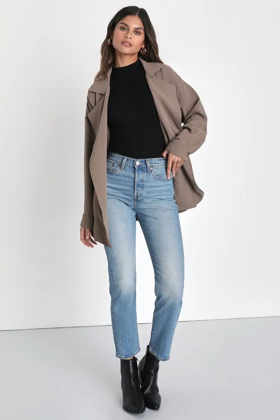 Wondrous Season Taupe Short Belted Trench Coat sold by Lulus product image thumbnail 2