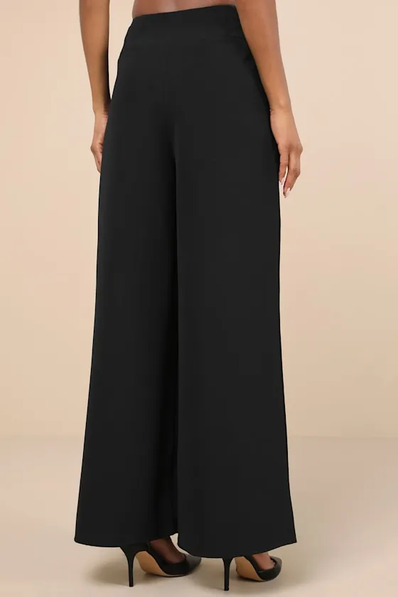 Memorably Stylish Black Wide-Leg Pants sold by Lulus product image thumbnail 3