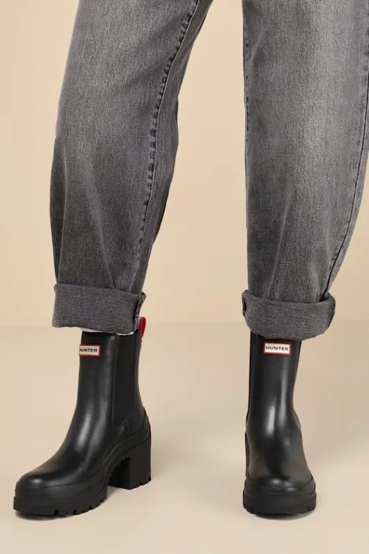 Miana Black Platform Waterproof Leather Ankle Boots sold by Lulus