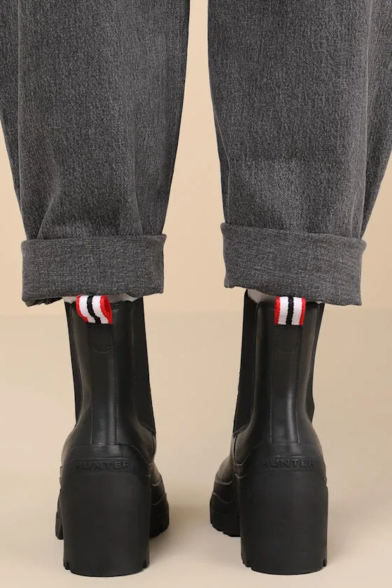 Miana Black Platform Waterproof Leather Ankle Boots sold by Lulus product image thumbnail 2