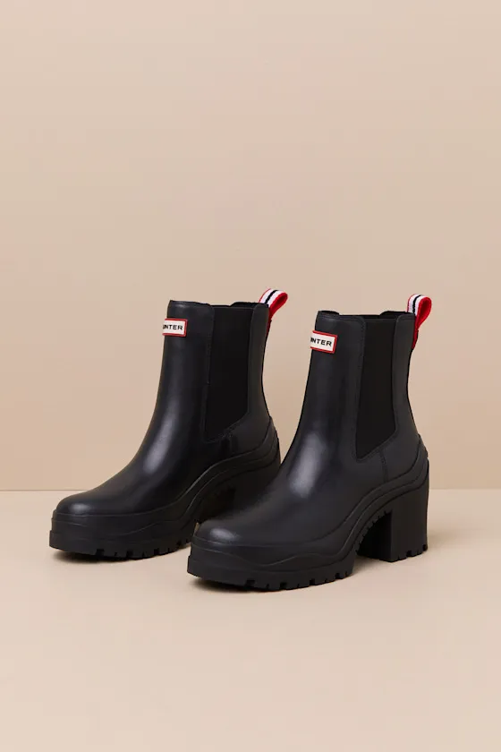 Miana Black Platform Waterproof Leather Ankle Boots sold by Lulus product image thumbnail 3