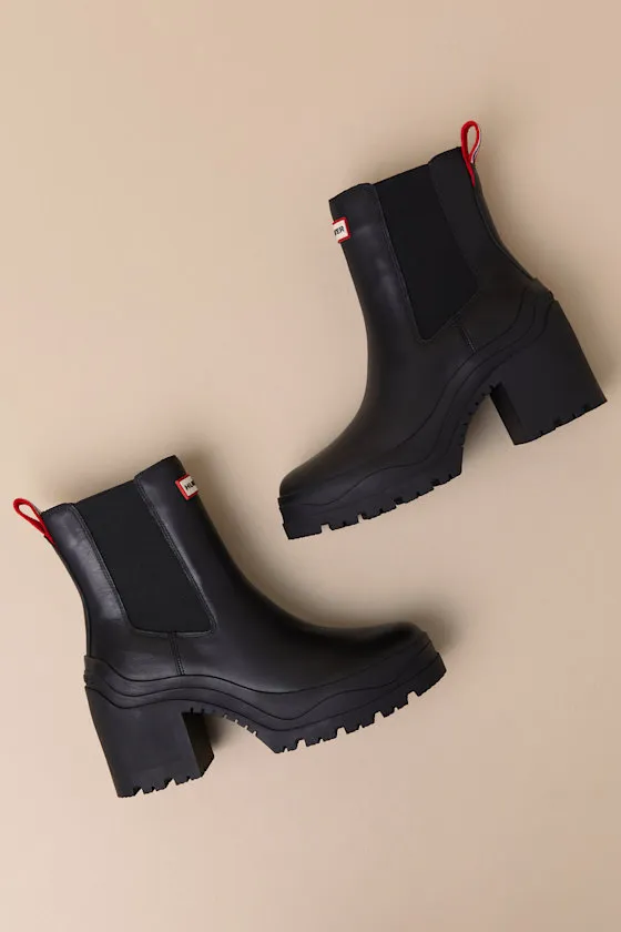 Miana Black Platform Waterproof Leather Ankle Boots sold by Lulus product image thumbnail 4