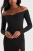 Classic Allure Black Off-the-Shoulder Long Sleeve Maxi Dress sold by Lulus