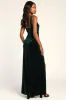 Elegant Sweetie Emerald Green Velvet Square Neck Maxi Dress sold by Lulus