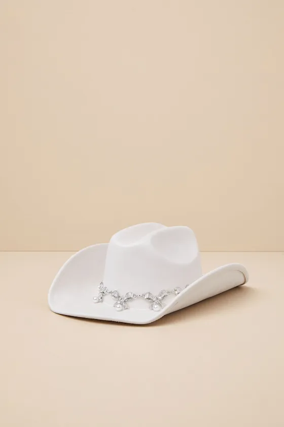 Countryside Glam Ivory Rhinestone Bow Western Hat sold by Lulus product image thumbnail 3