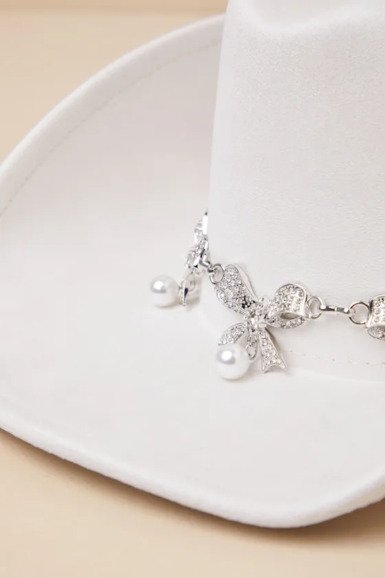 Countryside Glam Ivory Rhinestone Bow Western Hat sold by Lulus product image thumbnail 4
