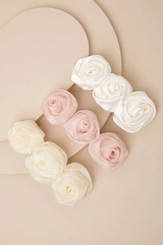 Sweetest Details Multi Rosette Hair Clip Set sold by Lulus