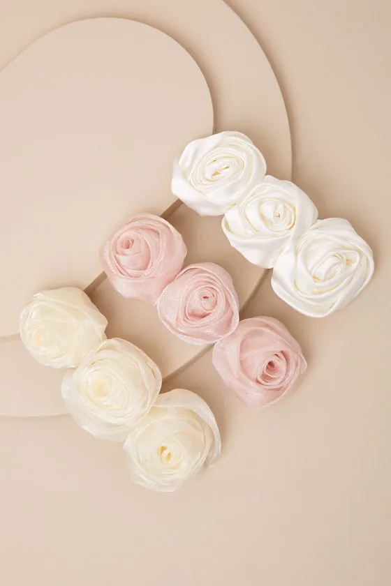 Sweetest Details Multi Rosette Hair Clip Set sold by Lulus