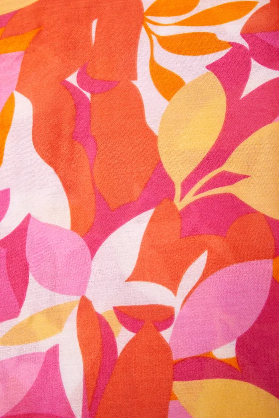 Maelle Pink and Yellow Abstract Sarong Scarf sold by Lulus product image thumbnail 3