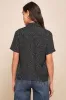 Good Luck Charm Black Polka Dot Short Sleeve Button-Up Top sold by Lulus